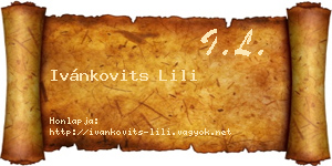 Ivánkovits Lili névjegykártya