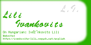 lili ivankovits business card